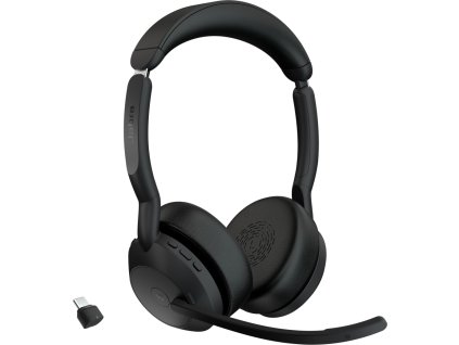 Jabra Evolve2 55/Stereo/ANC/USB-C/BT-USB/Bezdrát/MS/Černá