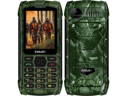 EVOLVEO StrongPhone H1, vodotěsný odolný Dual SIM telefon, lovecká kamufláž