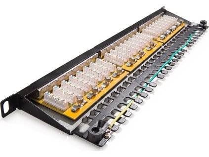 Keline patch panel Cat 6, HD, kompaktný, 24xRJ45/s, 0,5U