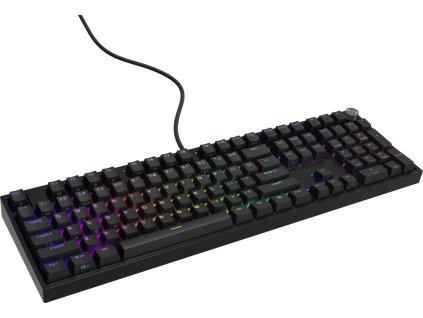 Herní mechanická klávesnice Genesis THOR 404/RGB/Outemu Peach Silent/Drátové USB-A/US layout/Černá