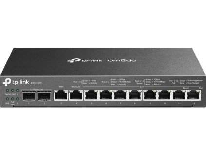 TP-Link ER7212PC Omada Gigabit VPN Router, 8x PoE+, 2x Gbit SFP, 1x Gbit WAN + 1x Gbit LAN/WAN, 8x Gbit LAN, 110W