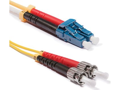 Keline optický patch kábel LC-ST Duplex, OS2, 9/125µm (ITU-T G.652.D), LSOH