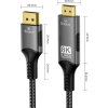 PremiumCord DP 1.4 na HDMI 2.1 kabel, 2m
