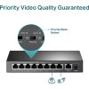TP-Link TL-SF1009P 8x10/100 POE+ 65W,1x10/100 RJ45 nonPOE,desktop CCTV switch,kov.tělo