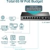 TP-Link TL-SF1009P 8x10/100 POE+ 65W,1x10/100 RJ45 nonPOE,desktop CCTV switch,kov.tělo
