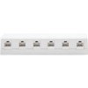 Keline zásuvkový box, Cat 5E, povrchový, osadený s 6xKEJ-C5E-U-TL