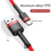 Baseus datový kabel Cafule USB-C 2m 2A červený
