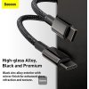 Baseus datový kabel Tungsten Gold USB-C/USB-C 2m 100W černý