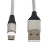 PremiumCord Magnetický micro USB a USB-C nabíjecí a datový kabel 1m, stříbrný