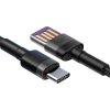 Baseus CATKLF-PG1 Cafule Quick Charging Datový Kabel USB Double Sided to USB 40W 1m Gray/Black