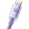 Baseus CAJY000405 Crystal Shine Series Datový Kabel USB - USB-C 100W 1,2m Purple