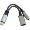 PremiumCord Redukce USB-C /3,5mm jack s DAC chipem + USB-C pro nabíjení 13cm