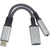PremiumCord Redukce USB-C /3,5mm jack s DAC chipem + USB-C pro nabíjení 13cm
