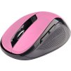 Myš C-TECH WLM-02P, černo-růžová, bezdrátová, 1600DPI, 6 tlačítek, USB nano receiver