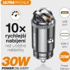 Aligator mini nabíječka do auta Power Delivery 30W, USB-C + USB-A, USB-C/USB-C kabel
