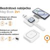 Bezdrátová nabíječka ALIGATOR Mag-Book 2v1, určeno pro MagSafe a nabíjení Apple Watch, 15W, bílá