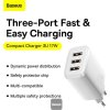 Baseus nabíječka do sítě Compact 3xUSB 17W bílá