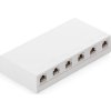 Keline zásuvkový box Cat 5E, povrchový, osadený s 6xKEJ-C5E-S-TL
