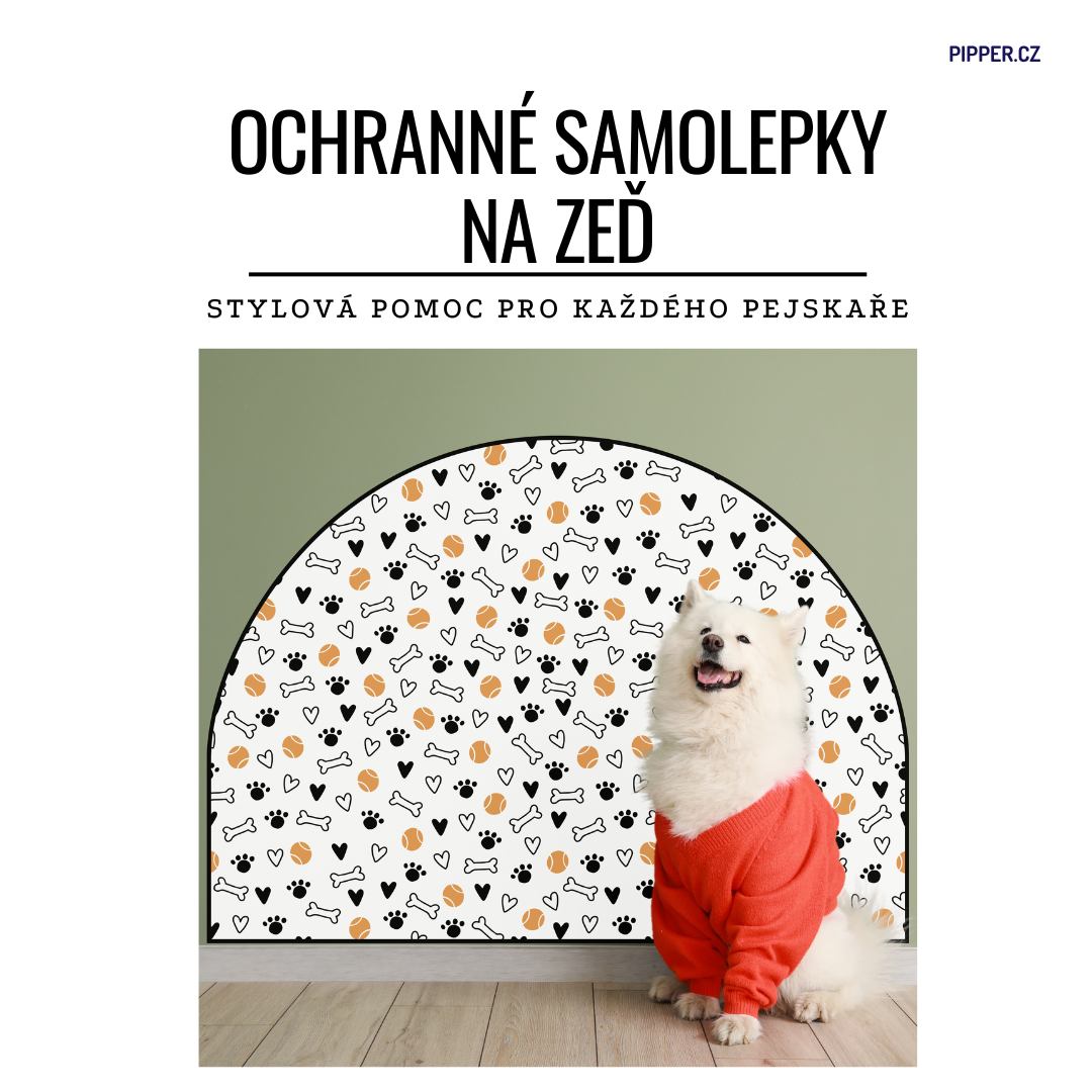 Ochranné textilní samolepky na zeď pro pejskaře