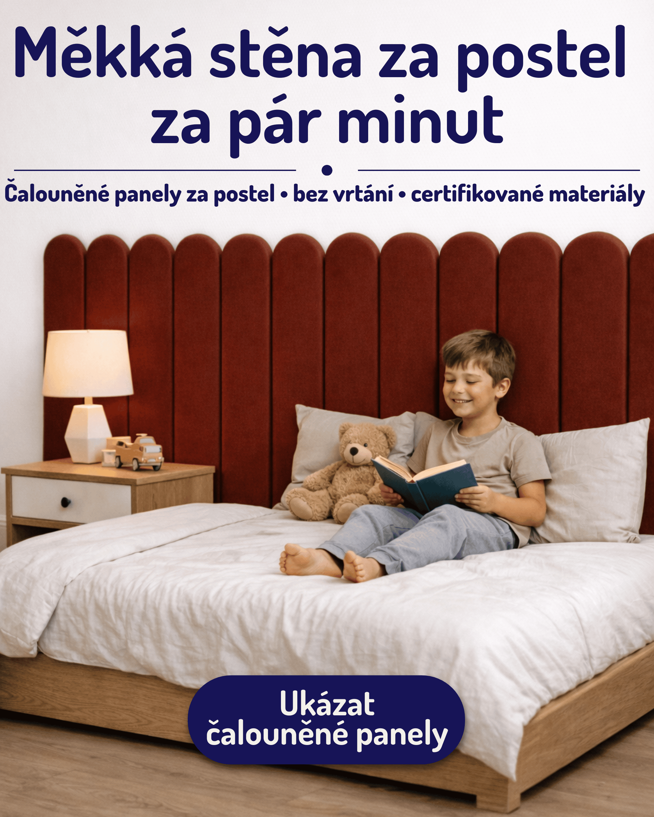 Čalouněné panely na zeď do dětského pokoje