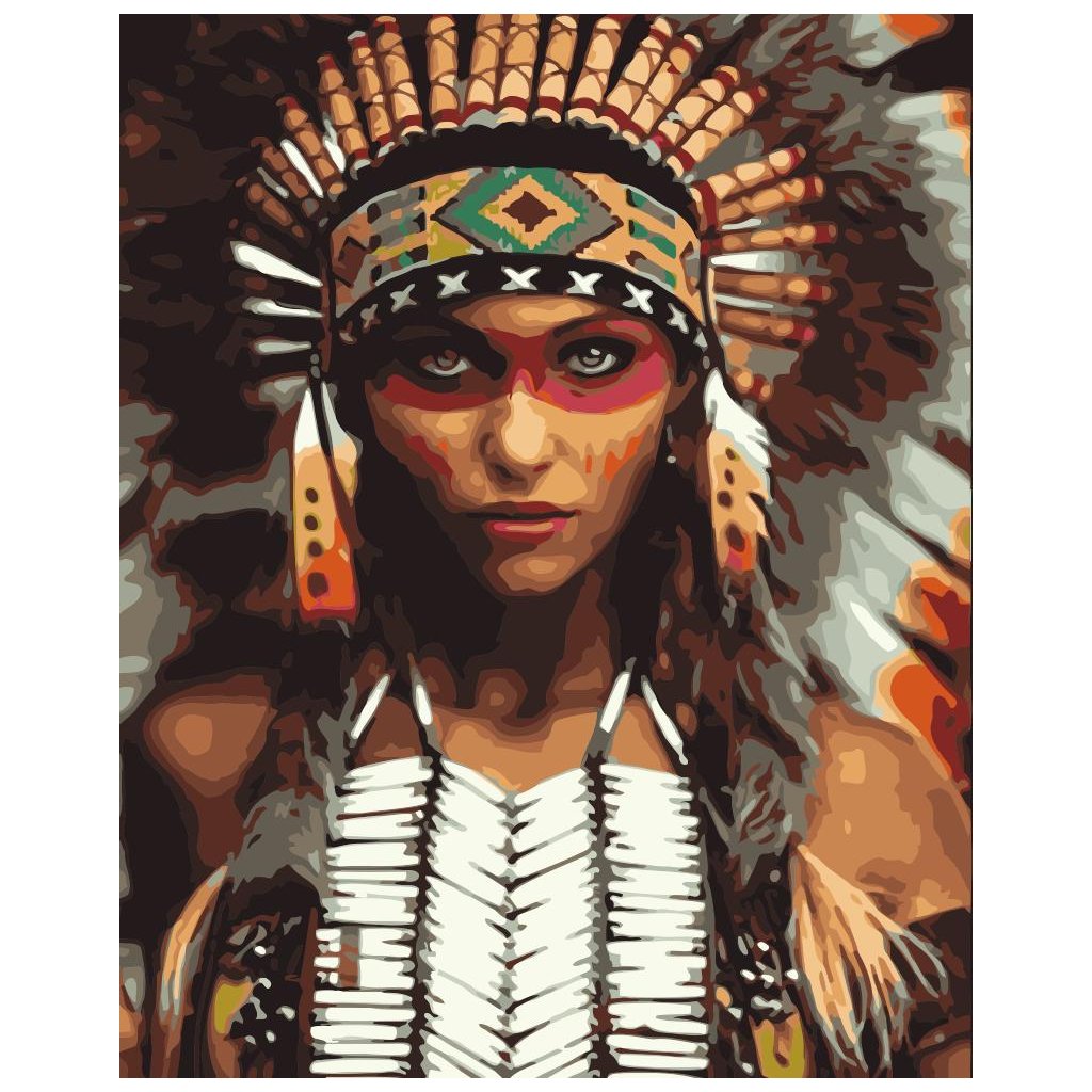 Malování podle čísel s rámem "Indiánka" 50x40cm