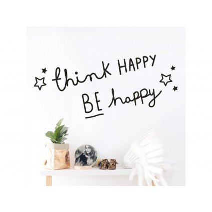Samolepka na zeď "HAPPY" 70x35 cm