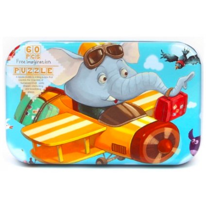 Dřevěné Puzzle - Slon 60ks