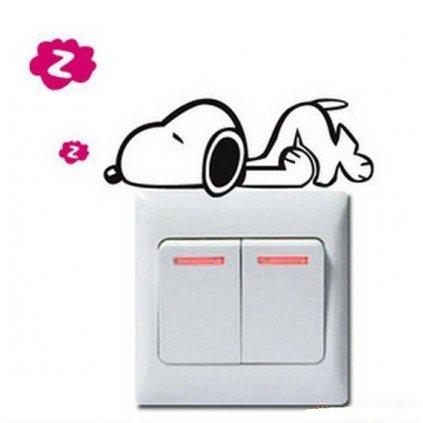 Samolepka na vypínač "Spíci Snoopy" 13x8 cm