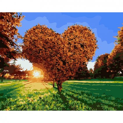 Malování podle čísel s rámem "Strom lásky" 50x40cm
