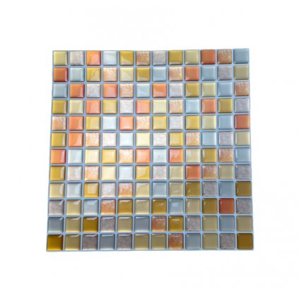 Nalepovací obklad - 3D mozaika - Oranžové čtverce 23,5 x 23,5 cm cm