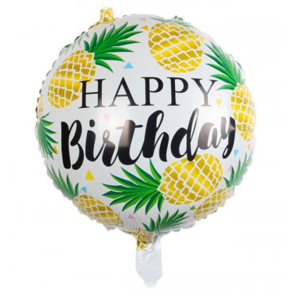Kulatý balón "Happy Birthday" 44cm