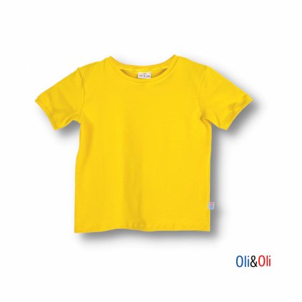 Dětské tričko s krátkým rukávem Oli&Oli - žlutá barva