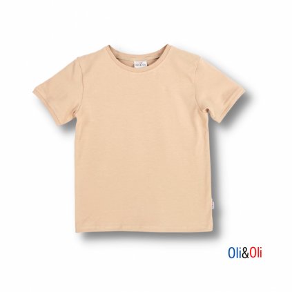 Dětské tričko s krátkým rukávem Oli&Oli - krémová barva