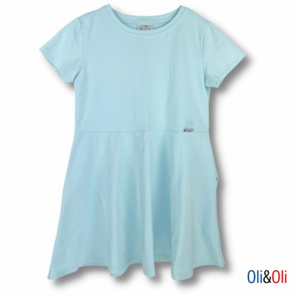 Dětské šaty s krátkým rukávem Oli&Oli - bleděmodrá barva