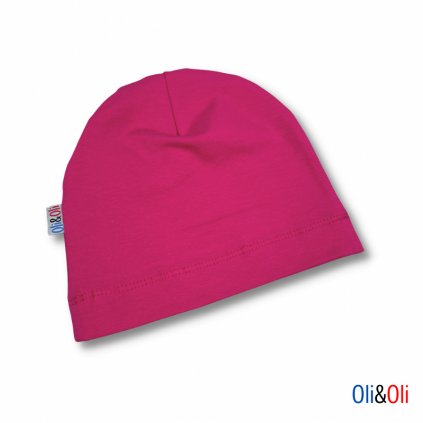 Tenká dětská čepice Oli&Oli - tmavě růžová barva