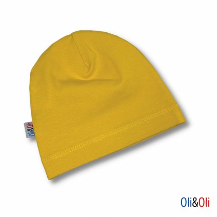 Tenká dětská čepice Oli&Oli - žlutá barva