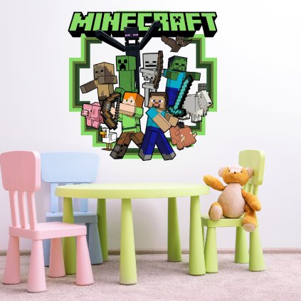 Textilní samolepka na zeď "Minecraft 2"