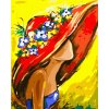 Malování podle čísel s rámem "Žena s kloboukem 5" 50x40cm
