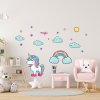 4874 textilni nalepka na zed jednorozec s oblacky