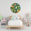 5174 4 kruhova samolepka na zed zvirata z dzungle