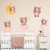 Textilní samolepka na zeď do dětského pokoje s medvídky