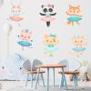 Designový prvek do dětského koutku - textilní samolepka tančící zvířátka