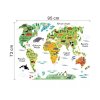 Samolepka na zeď "Barevná Mapa Světa 2" 95x73 cm