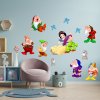 Textilní samolepka na zeď "Sněhurka a sedm trpaslíků"