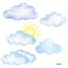 Detail samolepky: čtyři samostatné obláčky, oblaček se sluncem
