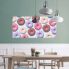 Samolepící textilní tapeta na zeď s motivem barevných donuts, vhodná do jídelny, kavárny, kuchyně či ložnice