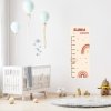 Moderní prvek do dětského pokoje, pomocník pro měření výšky pro děti - duhy v zemitých barvách
