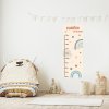 Boho dětský koutek, dekorace na zeď - metr pro měření výšky dětí s duhami a tečkami
