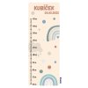 Detail samolepky, výškoměr pro děti v zemitých barvách pro chlapce, duhy, obláček, tečky