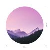 Kruhová samolepka v jemných fialových tónech s výhledem na hory, průměr 100cm